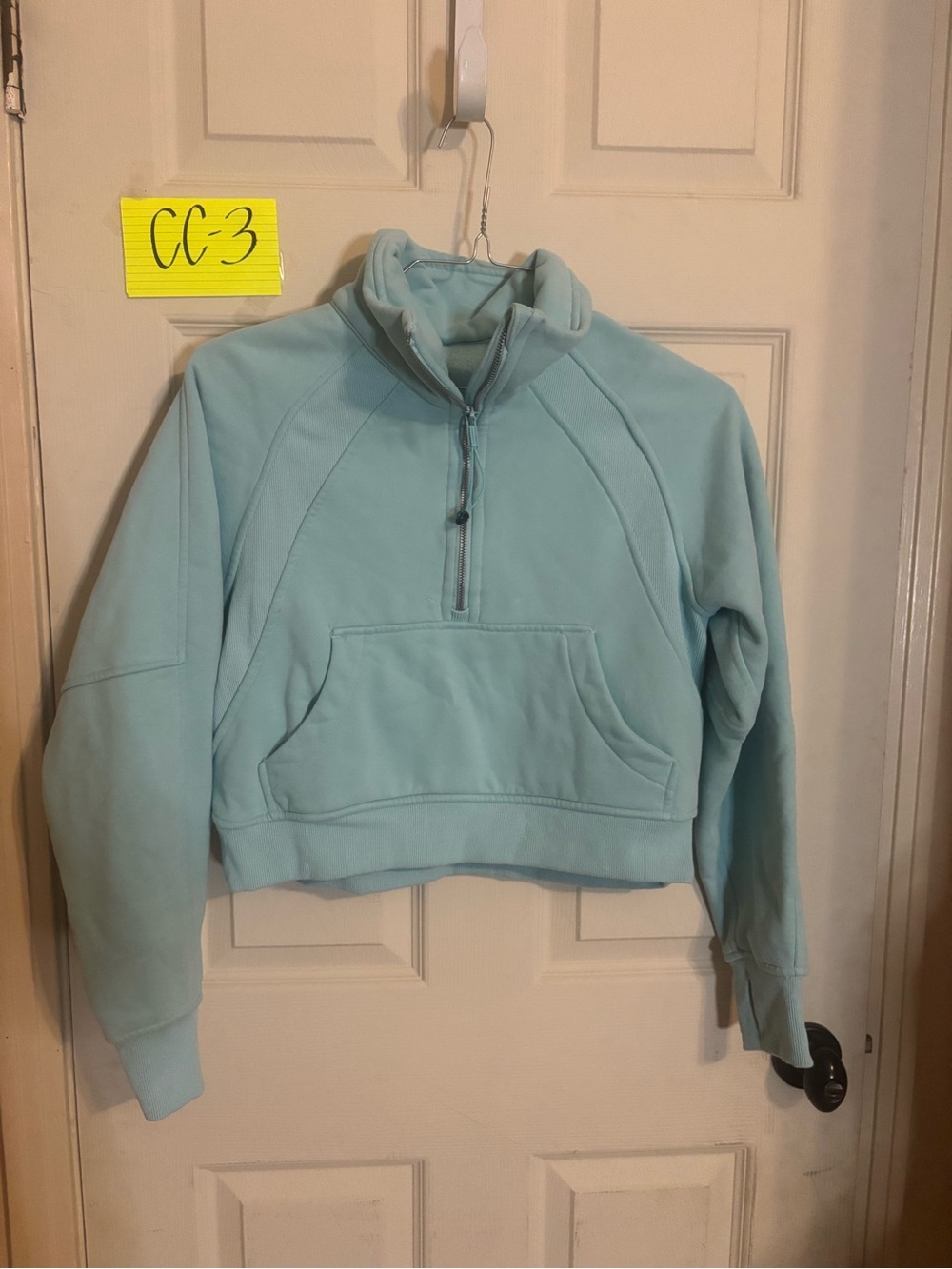 lululemon athletica Light Blue Half-Zip Cowl Pullover